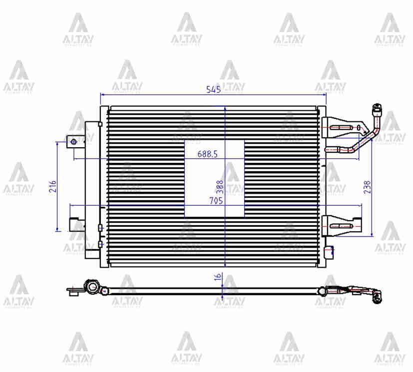 Mitsubishi Colt Klima Radyatörü 2004-2012 Radyatör Brazıng OEM MR568975 Mitsubishi Colt Klima Radyatörü 2004-2012 Radyatör Brazıng OEM MR568975