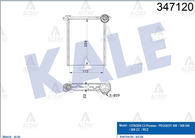 Citroen C3 Kalorifer Radyatörü Radyatör OEM 6448V6