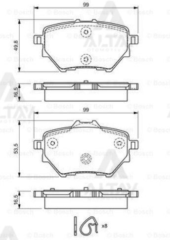 Citroen C4 Arka Fren Balata Iı OEM 1609000680 Citroen C4 Arka Fren Balata Iı OEM 1609000680