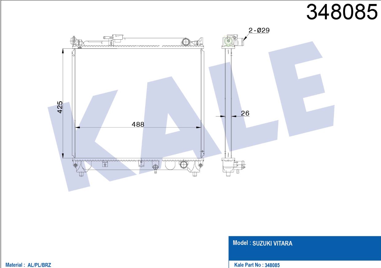 Suzuki Vitara Su Radyatörü 1988-1997 Radyatör Su . Kapı 26mm M-t Brazıng OEM 17700-56B00