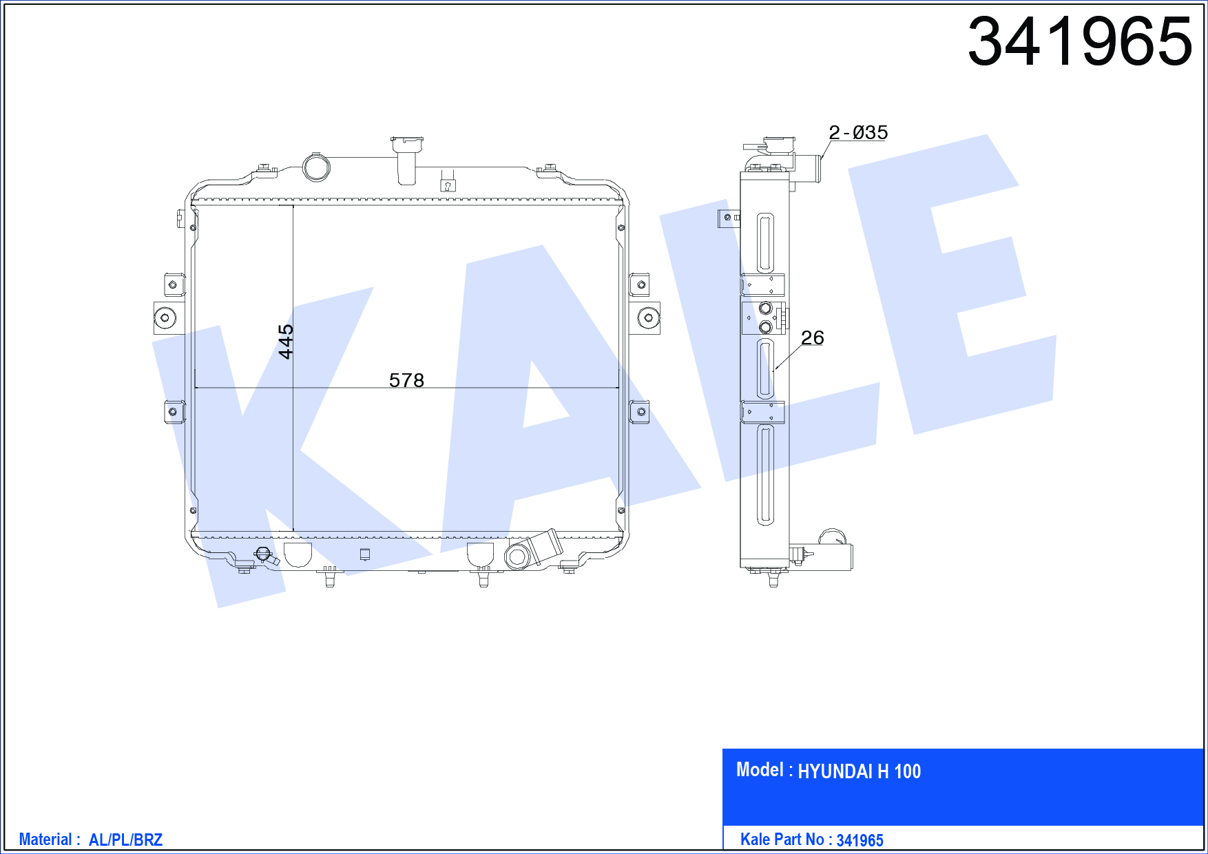 Hyundai H1 Su Radyatörü Radyator Su H Kamyonet 26mm M-t Brazıng OEM 25310-4F400 Hyundai H1 Su Radyatörü Radyator Su H Kamyonet 26mm M-t Brazıng OEM 25310-4F400