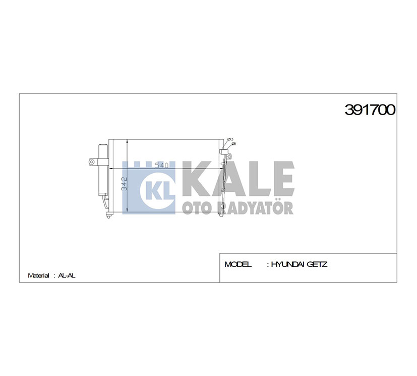 Hyundai Getz Klima Radyatörü 2003-2011 Radyatör Benzinli OEM 97606-1C100 Hyundai Getz Klima Radyatörü 2003-2011 Radyatör Benzinli OEM 97606-1C100
