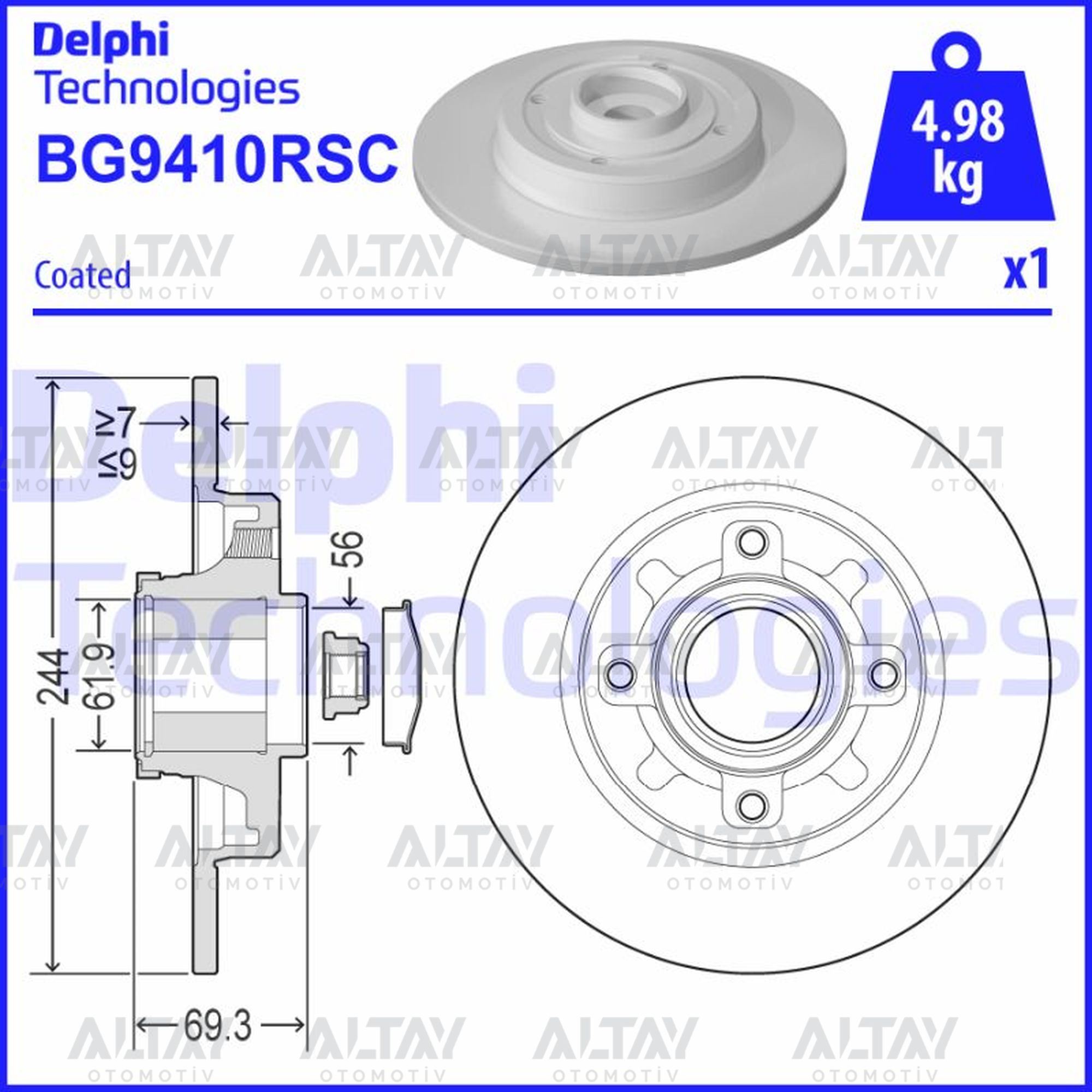 Peugeot 2008 Arka Fren Dıskı Aırcross Iı OEM 1623835180