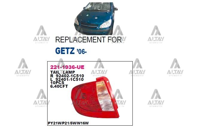 Hyundai Getz Sağ Aydınlatma 2006-2011 Stop Lambası Sag OEM 92402-1C510 Hyundai Getz Sağ Aydınlatma 2006-2011 Stop Lambası Sag OEM 92402-1C510