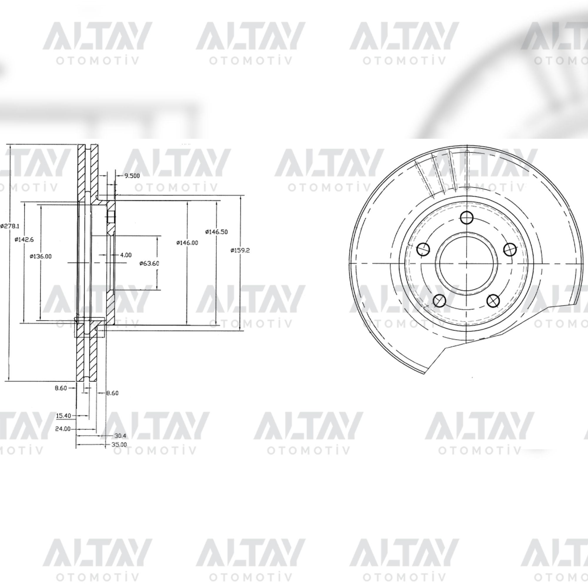 Ford Connect Ön Fren Diski OEM 2T141125CC Ford Connect Ön Fren Diski OEM 2T141125CC