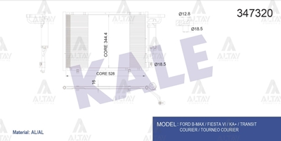 Ford Courier Klima Radyatörü 2014- Radyatör .5tdcı 570x357x16mm OEM ET7119710BA Ford Courier Klima Radyatörü 2014- Radyatör .5tdcı 570x357x16mm OEM ET7119710BA