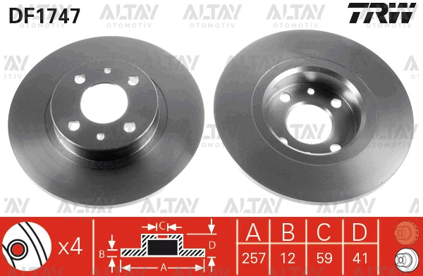 Fiat Bravo Ön Fren Diski OEM 7663466 Fiat Bravo Ön Fren Diski OEM 7663466