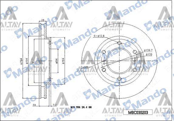 Mitsubishi L200 Ön Fren Dıskı L Cr OEM MN102276 Mitsubishi L200 Ön Fren Dıskı L Cr OEM MN102276