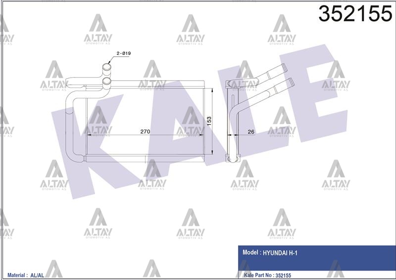 Hyundai H1 Kalorifer Radyatörü 2008-2011 Radyatör H Brazıng OEM 97138-4H000