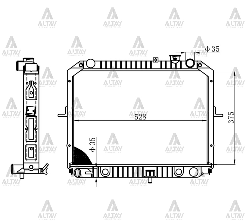 KIA Pregio Su Radyatörü 1997-2005 Radyatör Su 26mm M-t Brazıng OEM 0K72A-15-200D