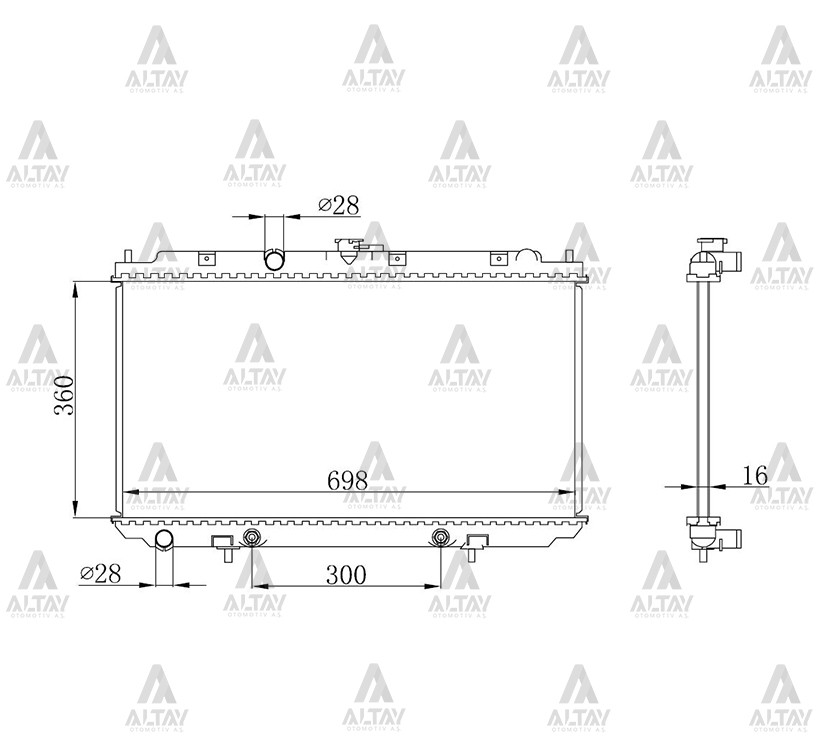 Nissan Almera Su Radyatörü 2000-2006 (2000-2006) OEM 21460-AV700 Nissan Almera Su Radyatörü 2000-2006 (2000-2006) OEM 21460-AV700