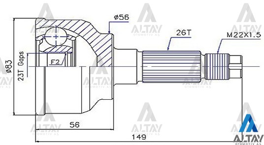 Mazda 626 Dış Aks Kafası Dış . OEM G013-25-500