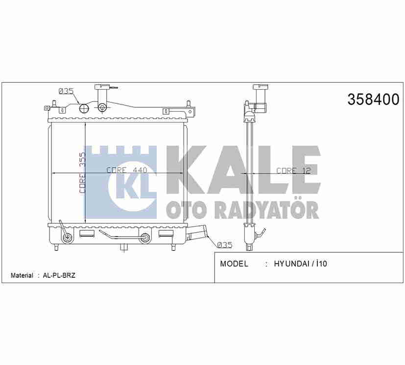 Hyundai I10 Su Radyatörü 2008-2013 Radyatör Su I A-t Brazıng OEM 25310-0X150 Hyundai I10 Su Radyatörü 2008-2013 Radyatör Su I A-t Brazıng OEM 25310-0X150