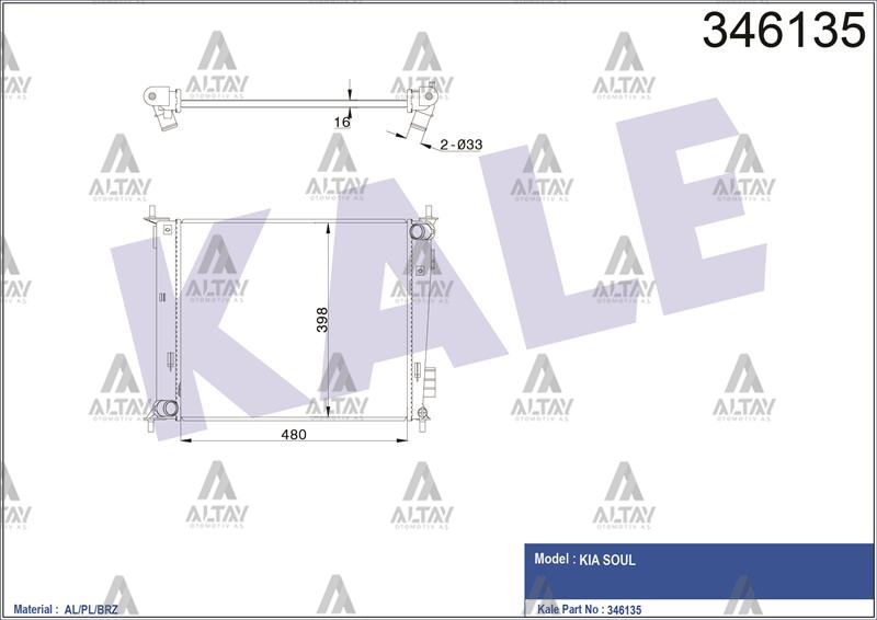KIA Soul Su Radyatörü 2009- Radyatör Su . M-t Brazıng OEM 25310-2K000 KIA Soul Su Radyatörü 2009- Radyatör Su . M-t Brazıng OEM 25310-2K000