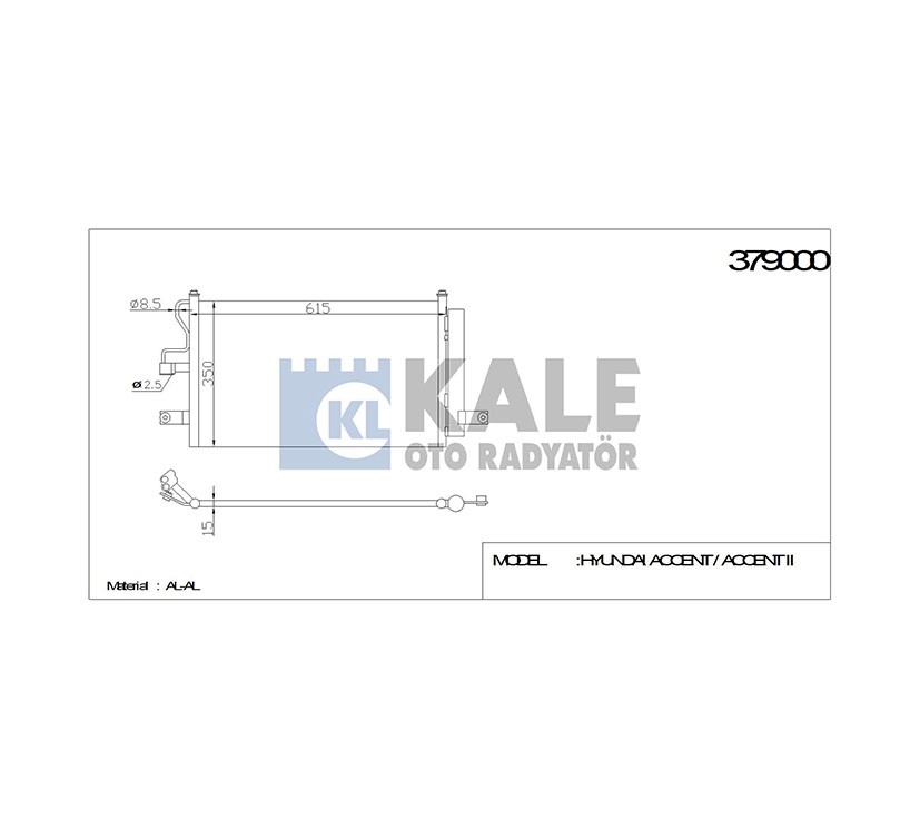 Hyundai Accent Klima Radyatörü 2003-2006 Radyatör . OEM 97606-25500