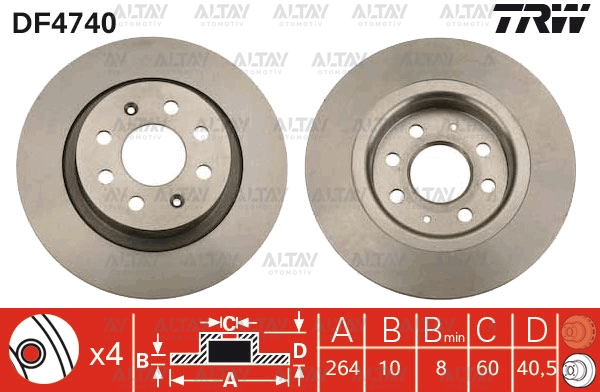 Fiat Linea Arka Fren Diski Grande OEM 55700593 Fiat Linea Arka Fren Diski Grande OEM 55700593