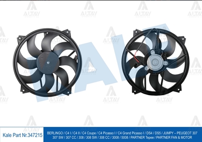 Citroen C5 Radyatör Fan ve Motoru Fan Tepee OEM 1253K2