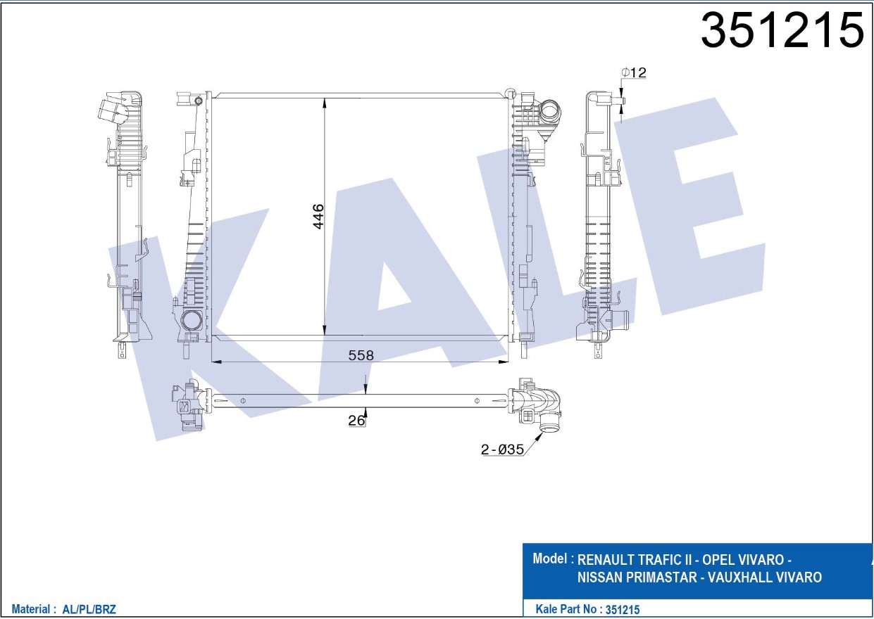 Renault Trafic Su Radyatörü Radyatör Su Iı OEM 8200411166
