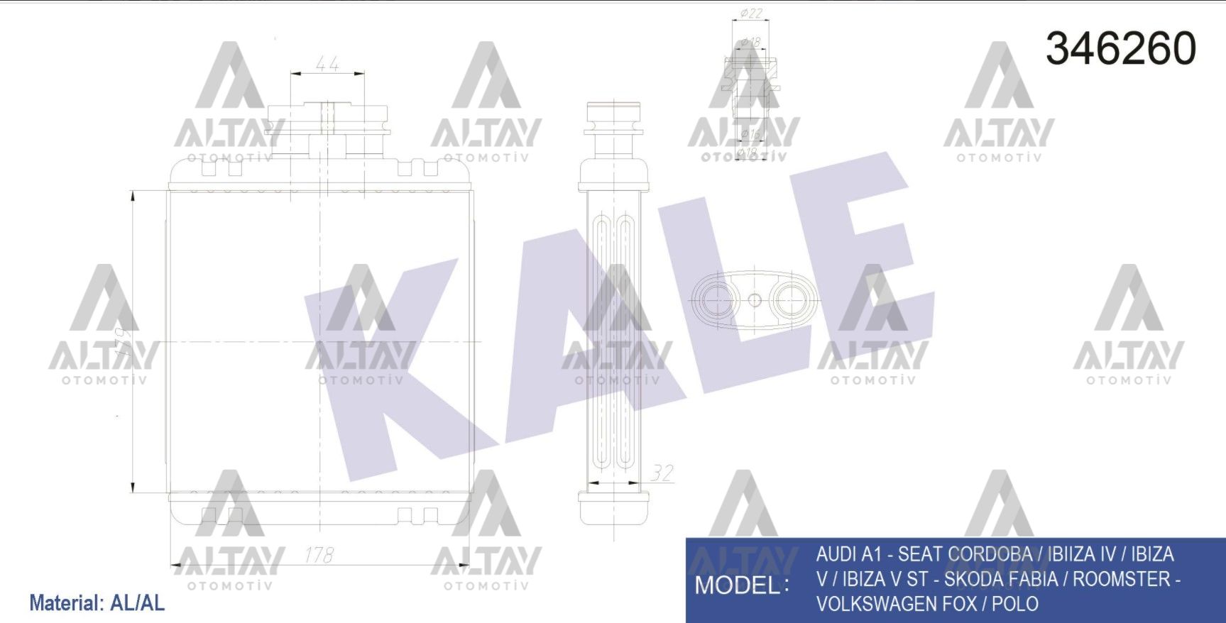 Skoda Fabia Kalorifer Radyatörü