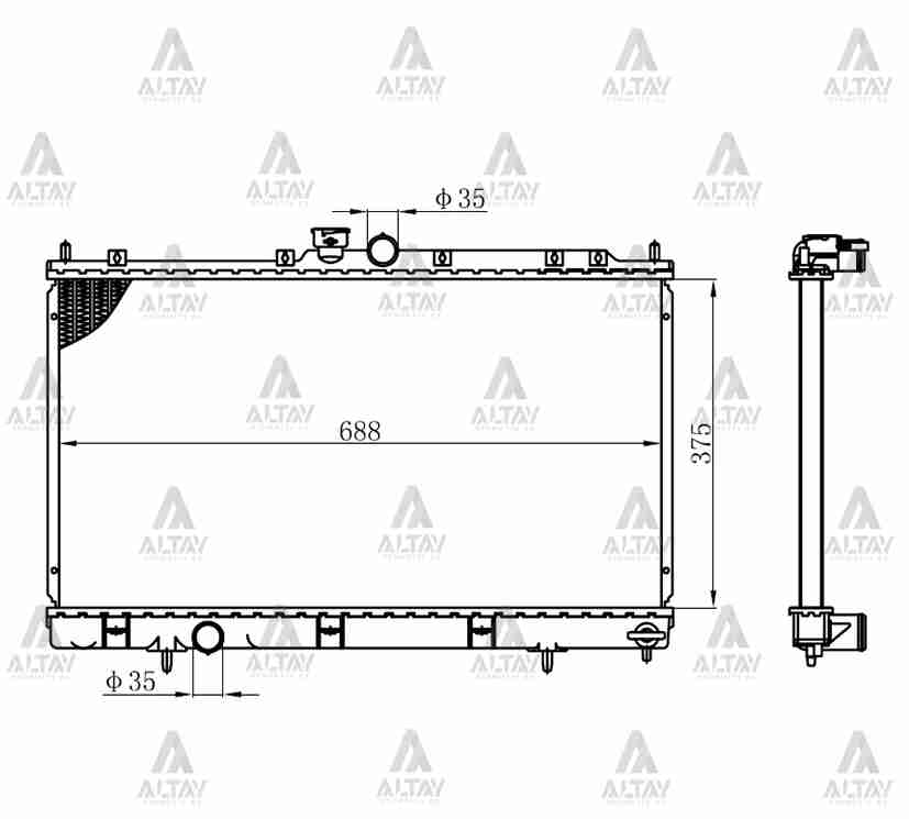 Mitsubishi Lancer Su Radyatörü 2003-2008 Radyatör Su . M-t Brazıng Mitsubishi Lancer Su Radyatörü 2003-2008 Radyatör Su . M-t Brazıng