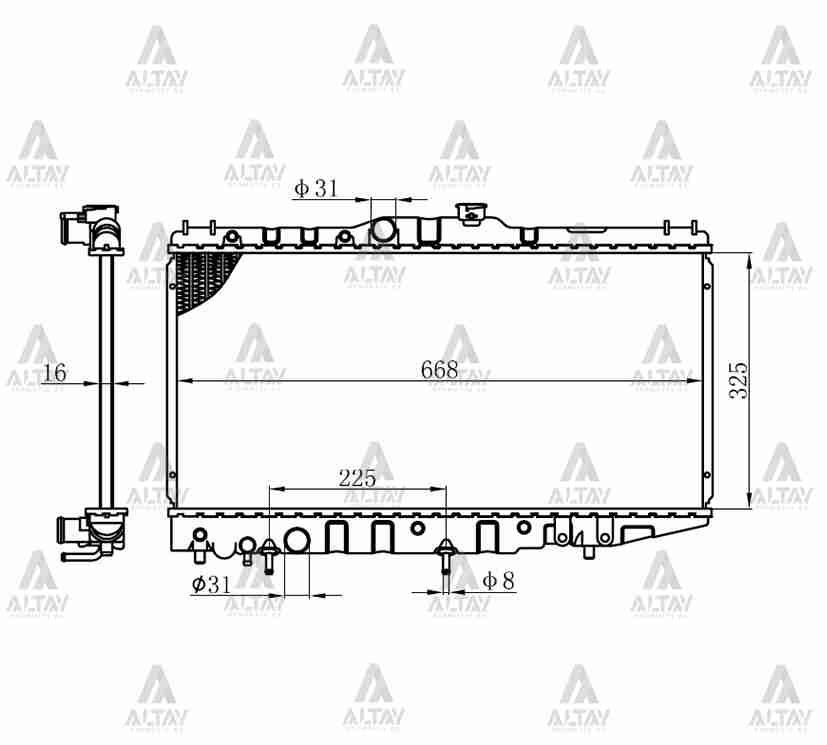 Toyota Corona Su Radyatörü Radyatör Su Ae OEM 16400-15380