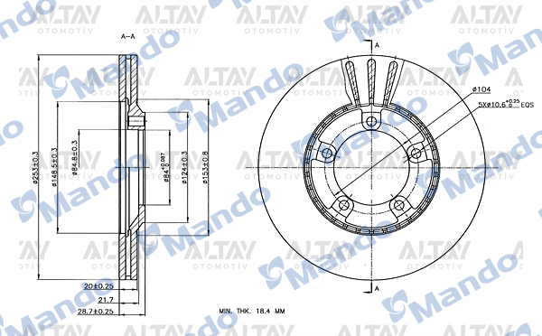 Hyundai H100 Ön Fren Dıskı H Mınıbüs OEM 58129-44010 Hyundai H100 Ön Fren Dıskı H Mınıbüs OEM 58129-44010