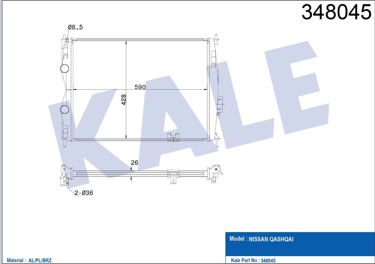 Nissan Qashqai Su Radyatörü 2007-2013 Radyatör Su OEM 21400-JD00B Nissan Qashqai Su Radyatörü 2007-2013 Radyatör Su OEM 21400-JD00B