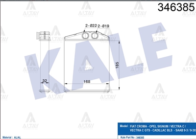 Opel Meriva Kalorifer Radyatörü Radyatör C OEM 1618260