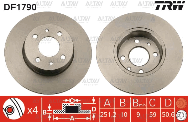 Fiat Bravo Arka Fren Diski OEM 46831042 Fiat Bravo Arka Fren Diski OEM 46831042
