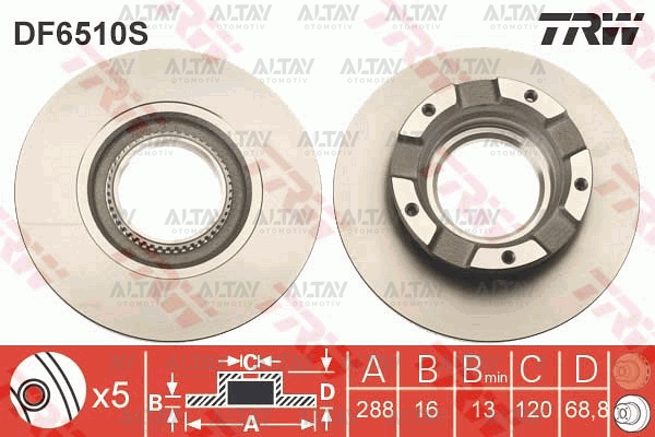 Ford Custom Arka Fren Diski OEM BK212A097AB
