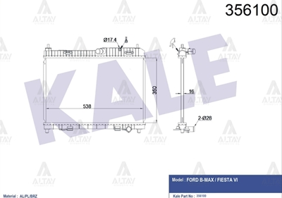 Ford Fiesta Su Radyatörü Radyatör Su Vı OEM 8V518005BE Ford Fiesta Su Radyatörü Radyatör Su Vı OEM 8V518005BE