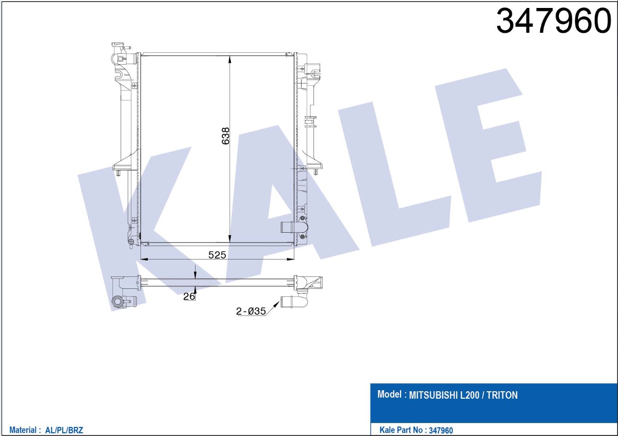 Mitsubishi L200 Su Radyatörü 2006-2015 Radyatör Su L 26mm M-t Brazıng OEM MN135032 Mitsubishi L200 Su Radyatörü 2006-2015 Radyatör Su L 26mm M-t Brazıng OEM MN135032