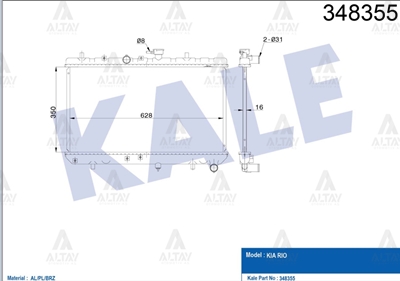 KIA RIO Su Radyatörü 2003-2006 Radyatör Su Rıo Benzinli M-t Brazıng OEM 25310-FD010