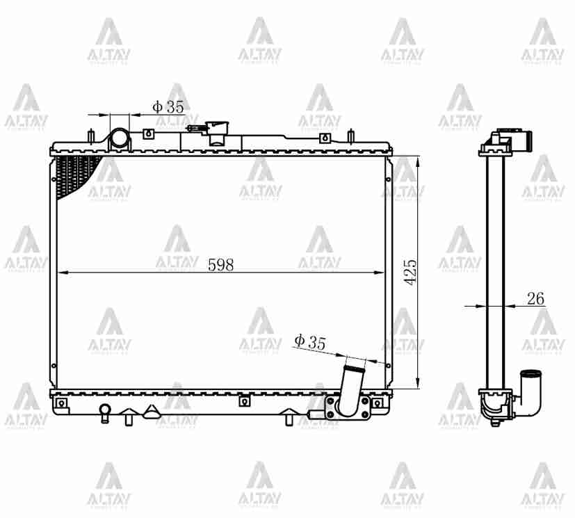 Mitsubishi L200 Su Radyatörü 1999-2005 Radyatör Su L 4x4 26mm M-t Brazıng OEM MR281023 Mitsubishi L200 Su Radyatörü 1999-2005 Radyatör Su L 4x4 26mm M-t Brazıng OEM MR281023