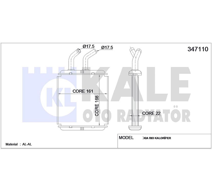 KIA RIO Kalorifer Radyatörü 2000-2006 (2000-2006) OEM 0K30C-61-A10