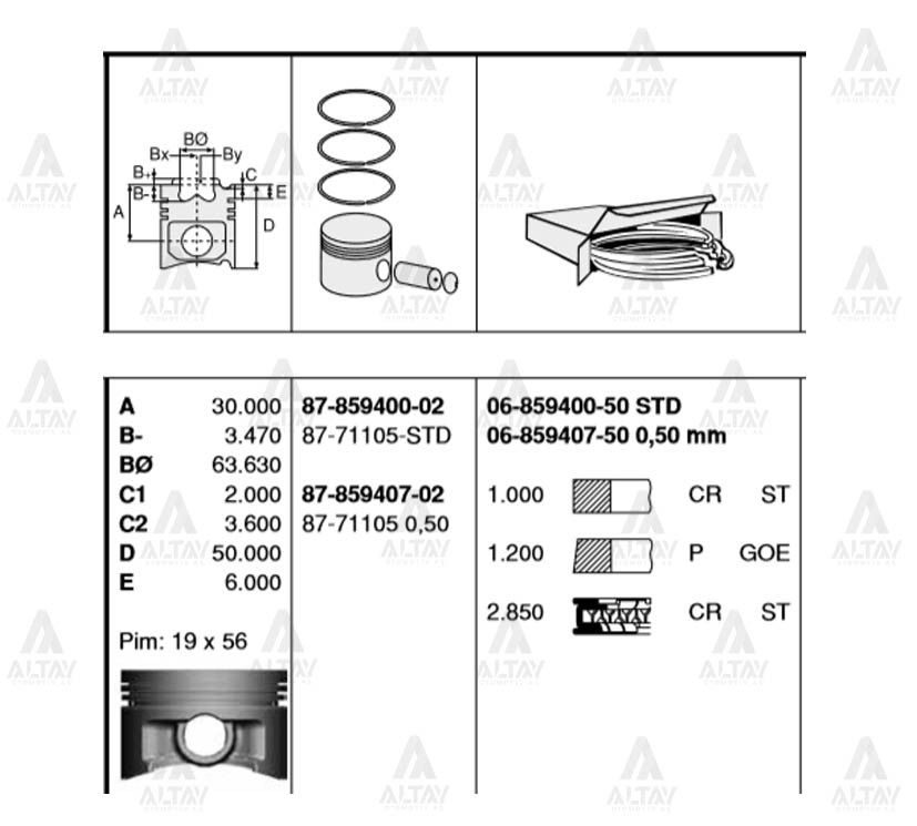 Honda Civic Piston Segman 1996-2000 Honda Civic Piston Segman 1996-2000