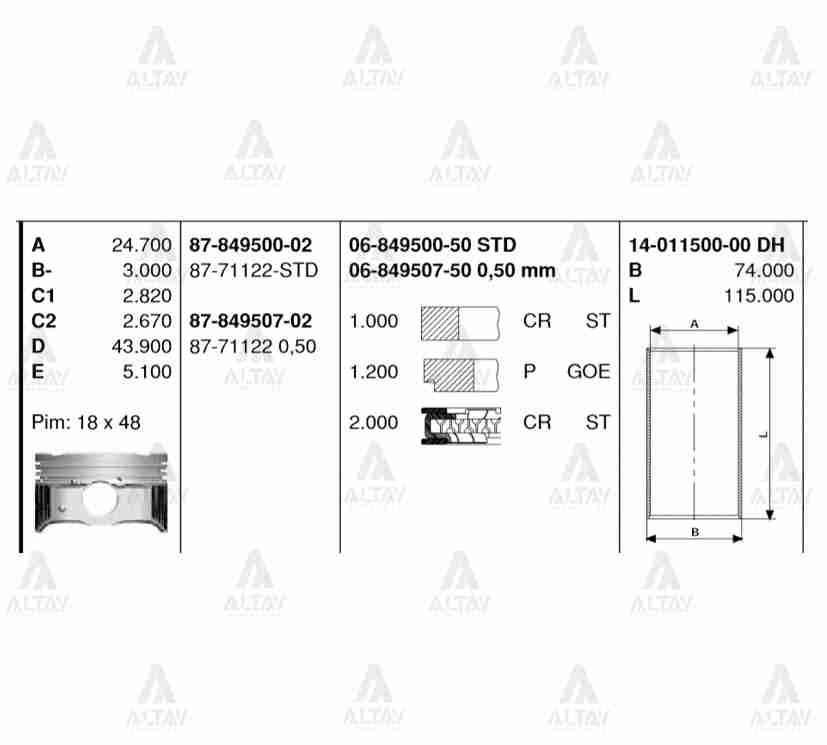 Hyundai I10 Gömlek I OEM 14-011500-00