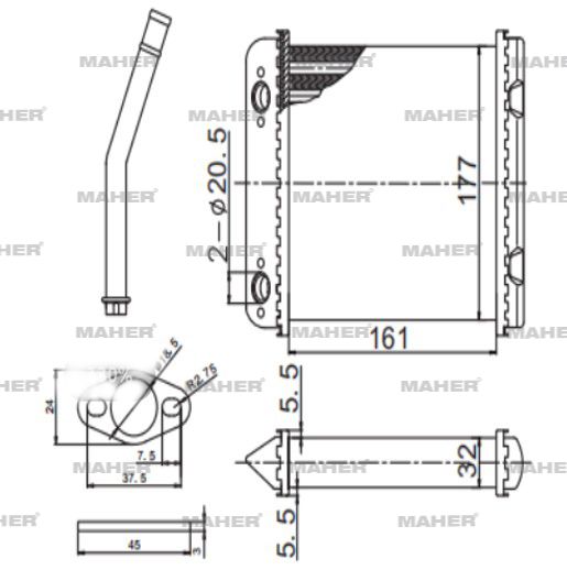 Opel Astra Kalorifer Radyatörü Radyatör A OEM 1806116-1843106 Opel Astra Kalorifer Radyatörü Radyatör A OEM 1806116-1843106