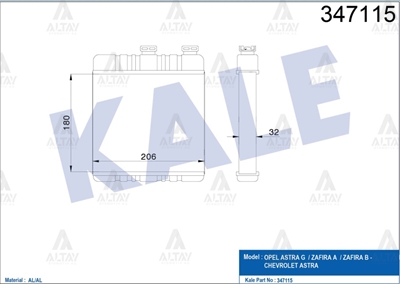 Opel Zafira Kalorifer Radyatörü Radyatör G OEM 1618142 Opel Zafira Kalorifer Radyatörü Radyatör G OEM 1618142
