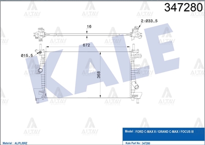 Ford Focus Su Radyatörü Radyatör Su Iıı OEM BV618005AD