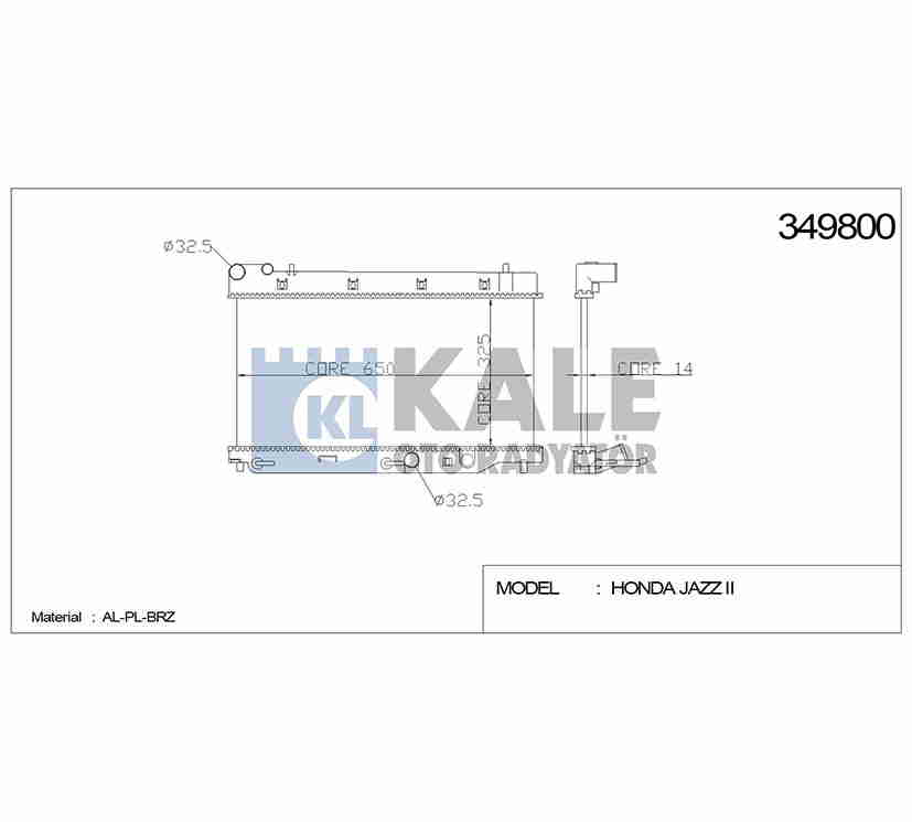 Honda Jazz Su Radyatörü 2002-2008 Radyatör Su 16mm A-t Brazıng OEM 19010-PWA-E01 Honda Jazz Su Radyatörü 2002-2008 Radyatör Su 16mm A-t Brazıng OEM 19010-PWA-E01