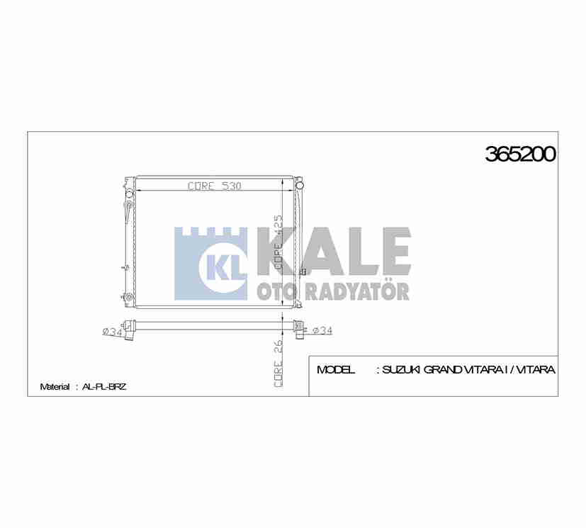 Suzuki Vitara Su Radyatörü 1994-1997 Radyatör Su OEM 17700-77E30