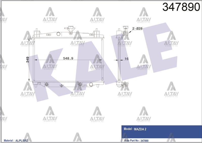 Mazda 2 Su Radyatörü 2007-