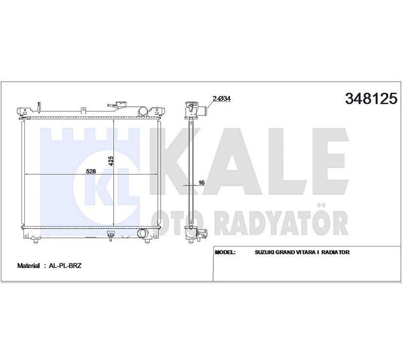 Suzuki Vitara Su Radyatörü 1998-2003 Radyatör Su . 16mm M-t Brazıng OEM 17700-66D01 Suzuki Vitara Su Radyatörü 1998-2003 Radyatör Su . 16mm M-t Brazıng OEM 17700-66D01