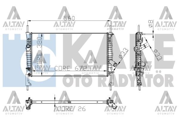 Ford Transit Su Radyatörü 2006-2009 Radyatör Su OEM 6C118005AD