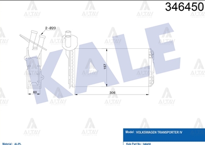 Volkswagen T4 Kalorifer Radyatörü 1995-2003 Volkswagen T4 Kalorifer Radyatörü 1995-2003