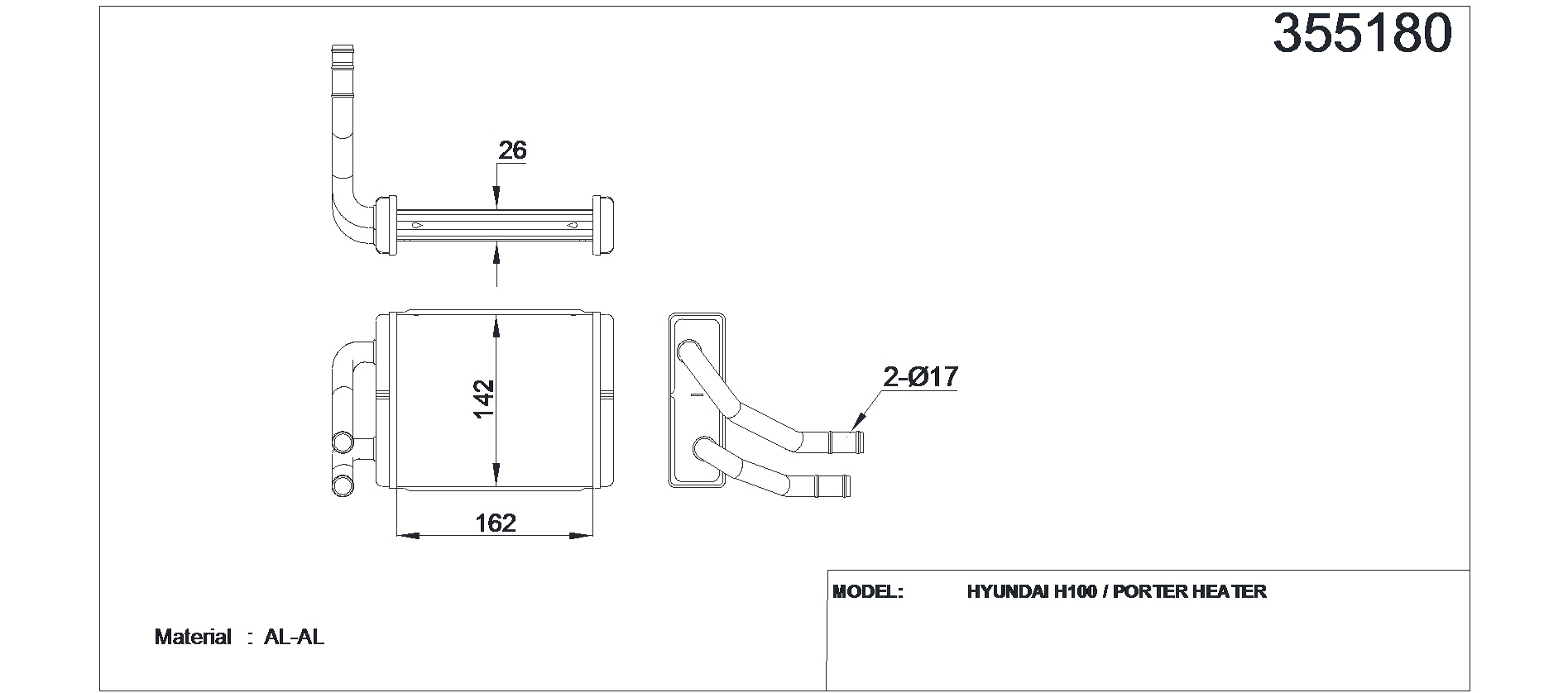 Hyundai H100 Kalorifer Radyatörü Radyatör H Kamyonet Brazıng OEM 97211-4B000