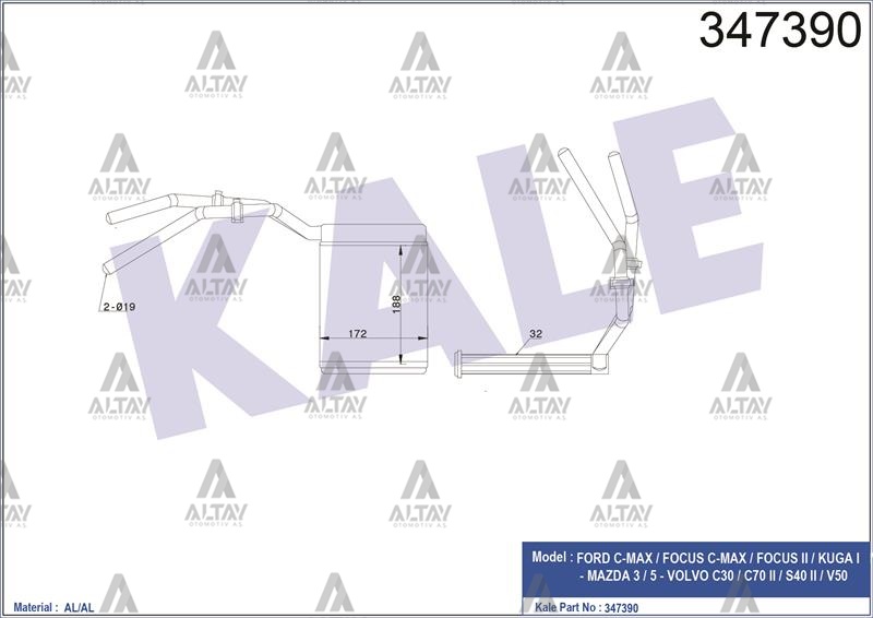 Mazda 3 Kalorifer Radyatörü Radyatör OEM BP4K-61-A10 Mazda 3 Kalorifer Radyatörü Radyatör OEM BP4K-61-A10