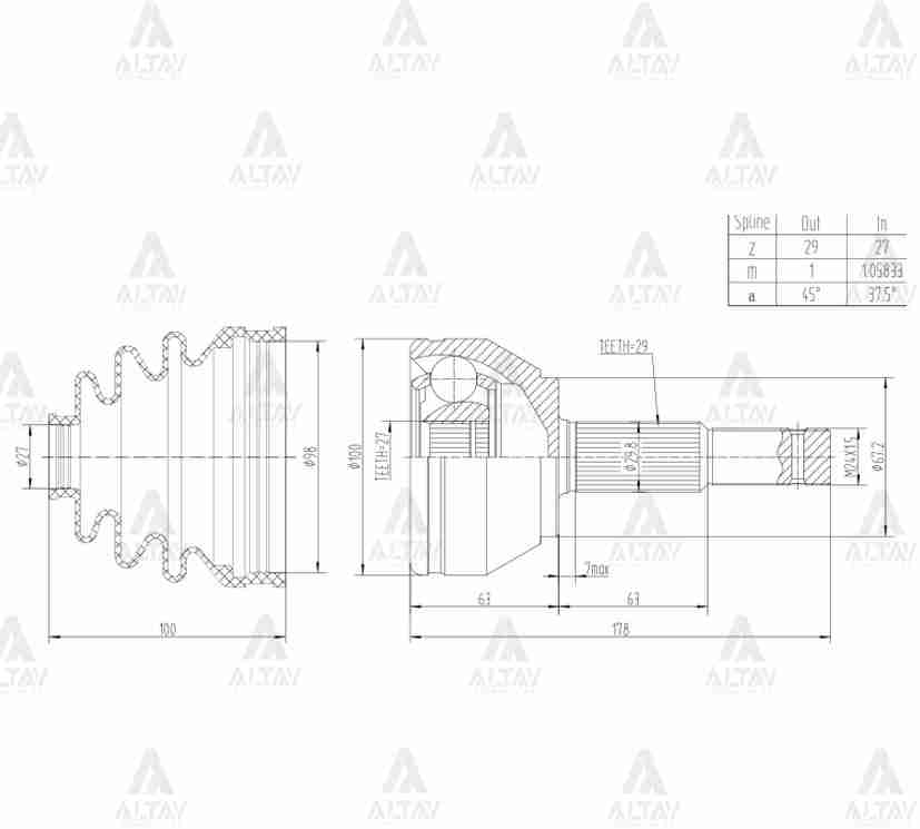 Nissan Navara Dış Aks Kafası Dış OEM C9211-EB30A
