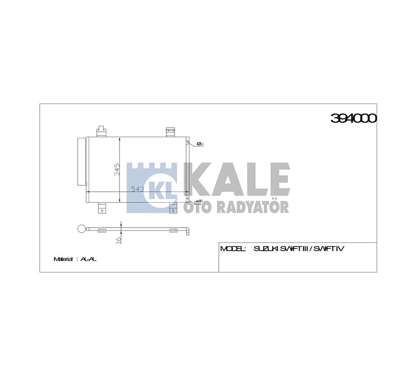 Suzuki Swift Klima Radyatörü 2006-2012 Radyatör OEM 95310-63J00